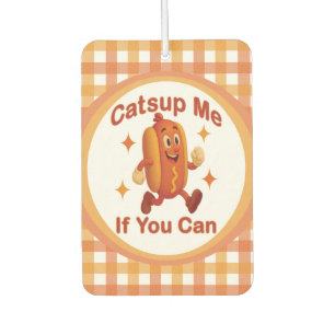 Catsup Me If You Can Funny Hot Dog – Ketchup Pun Car Air Freshener
