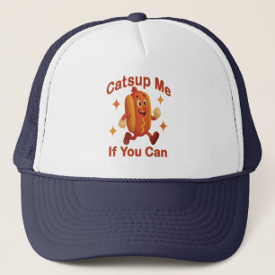 Catsup Me If You Can Funny Hot Dog – Ketchup Pun Trucker Hat