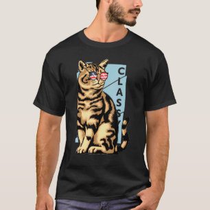 Catt Wearing Sunglasses On 4th Julyy Patriotic Cat T-Shirt