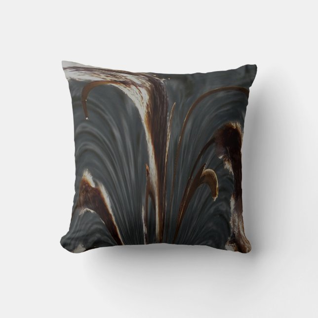 Cattails Abstract - Grey Cushion (Front)