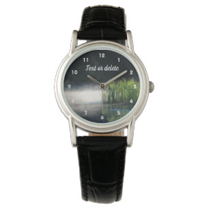 Cattails In The Mist On A Pond Orton Personalised Watch