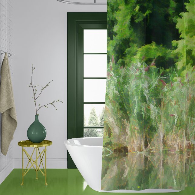 Cattails In The Pond Shower Curtain (Creator Uploaded)
