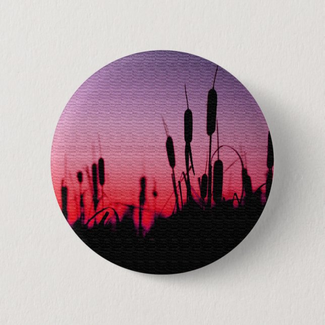 Cattails in the Sunset 6 Cm Round Badge (Front)
