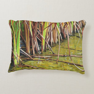 Cattails On The Pond Decorative Cushion