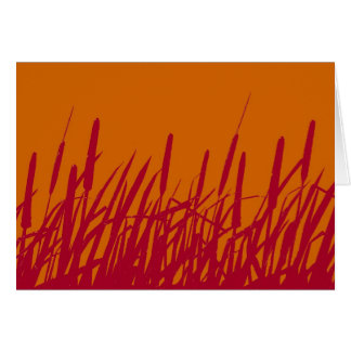 Cattails Silhouette Blank card