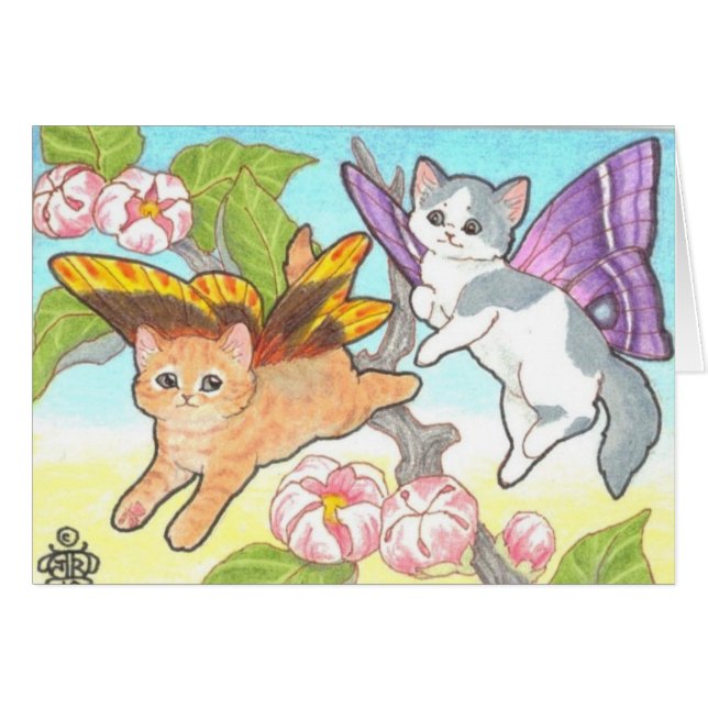 Catterflies in Spring Playing Skytag Blank Card (Front Horizontal)