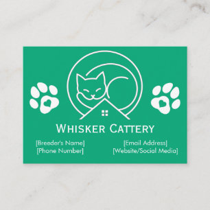 Cattery Business Card With Minimalist Logo