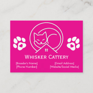 Cattery Business Card With Minimalist Logo