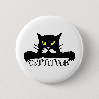 cattitude 6 cm round badge