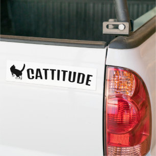 Cattitude Black Cat Bumper Sticker