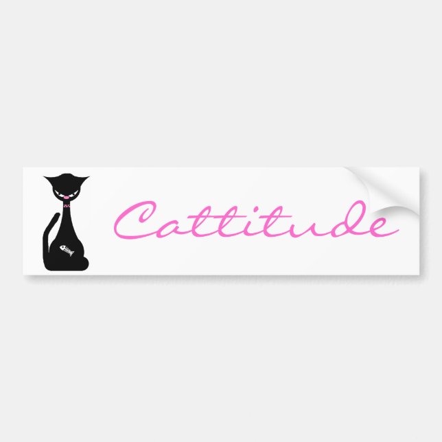 Cattitude Bumper Sticker (Front)