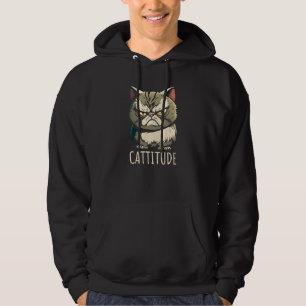 Cattitude Cat Attitude Annoyed Hoodie