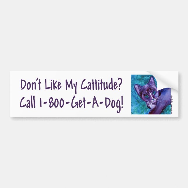 Cattitude Cat Bumper Sticker (Front)