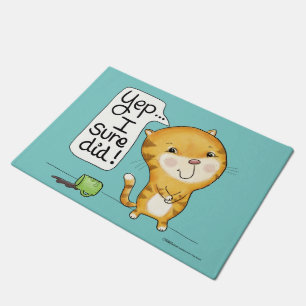 Cattitude- Cat Spills Coffee Doormat