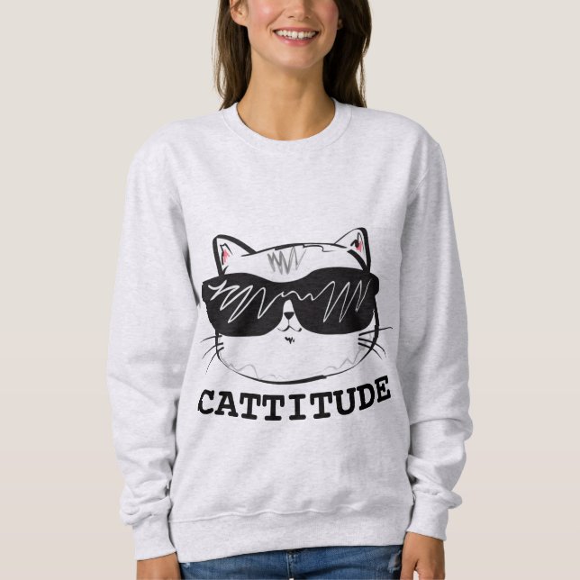 CATTITUDE Funny Cat T-Shirts (Front)