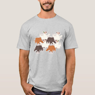 Cattle and duck tile tessellation (BBL_BW) T-Shirt