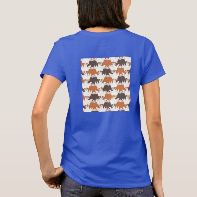 Cattle and duck tile tessellation (BBL_BW) T-Shirt (Back)