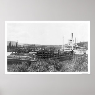 Cattle Barge Yukon River 1914 Poster