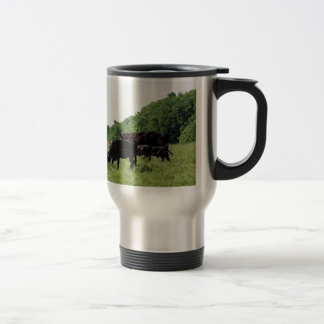Cattle Black Angus Travel Mug (Right)