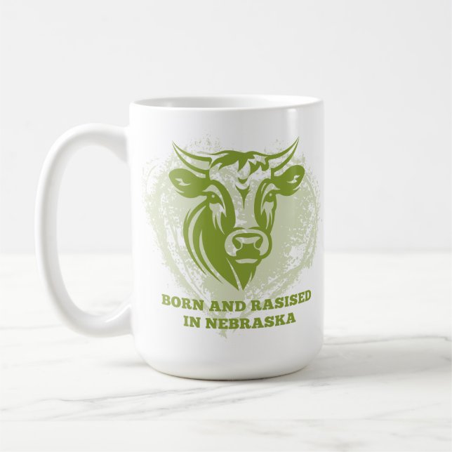 Cattle born and raised in Nebraska Coffee Mug (Left)