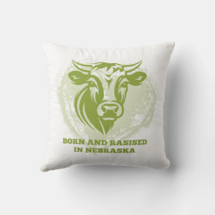 Cattle born and raised in Nebraska Cushion