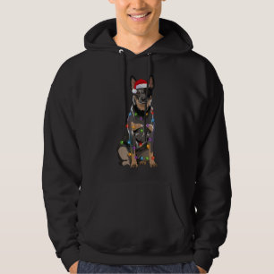Cattle Dog Christmas Lights Xmas Dog Lover Santa H Hoodie