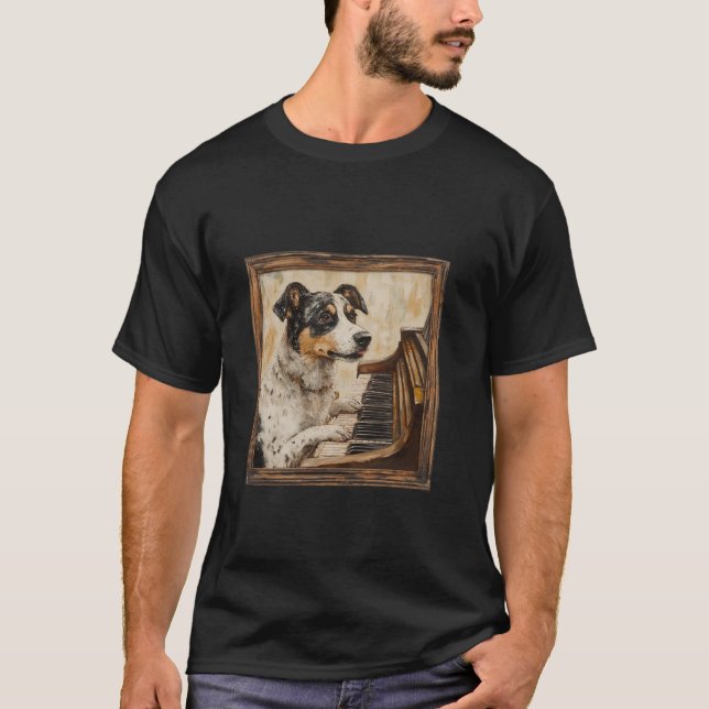 Cattle Dog Piano Dog T-Shirt (Front)