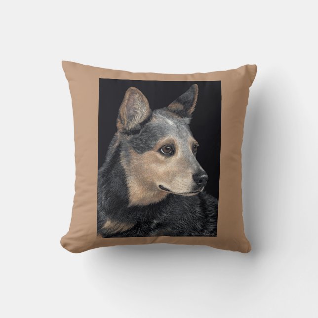 Cattle Dog Pillow - "Quigley" (Front)