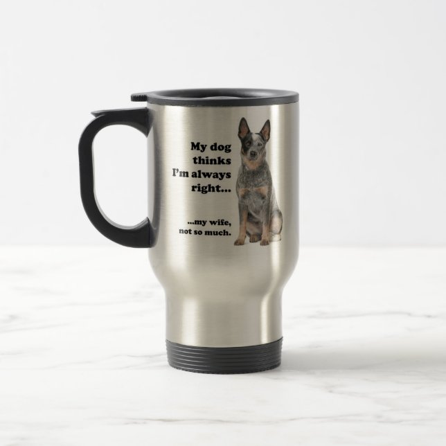 Cattle Dog v Wife Travel Mug (Left)