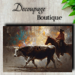 Cattle Drive Decoupage Tissue Paper