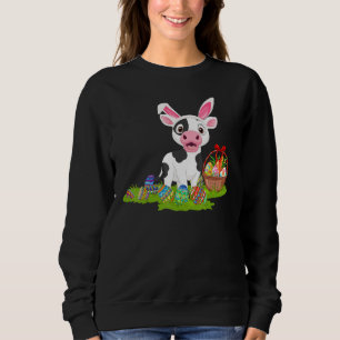 Cattle Easter Egg Hunting Bunny Cattle Easter Sund Sweatshirt