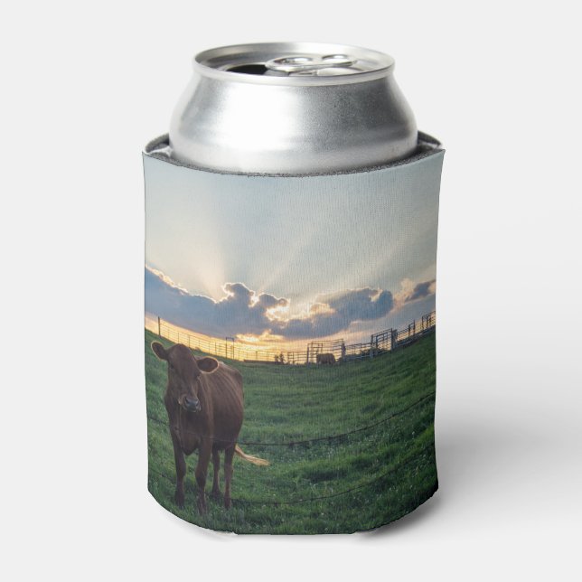 Cattle Farm Sunset Can Cooler (Can Front)