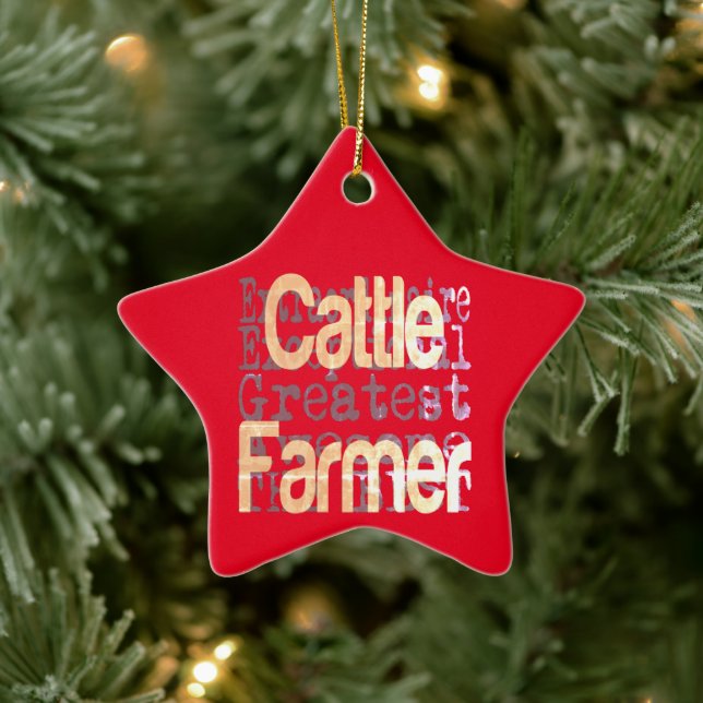 Cattle Farmer Extraordinaire Ceramic Tree Decoration (Tree)