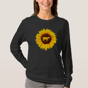 Cattle Gift For Women Men Cow Bull Farm Sunflower T-Shirt