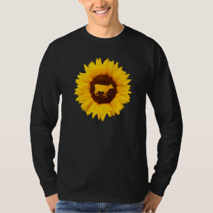 Cattle Gift For Women Men Cow Bull Farm Sunflower T-Shirt
