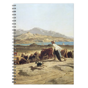 Cattle herding near Marseilles, 1853 (oil on canva Spiral Notebook
