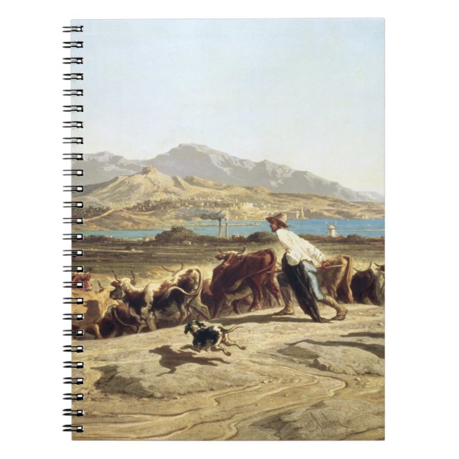Cattle herding near Marseilles, 1853 (oil on canva Spiral Notebook (Front)