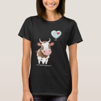 Cattle Love Heart for Valentines Day on Cow Lover T-Shirt