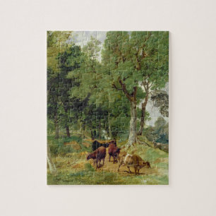 Cattle on a Devonshire Lane Jigsaw Puzzle