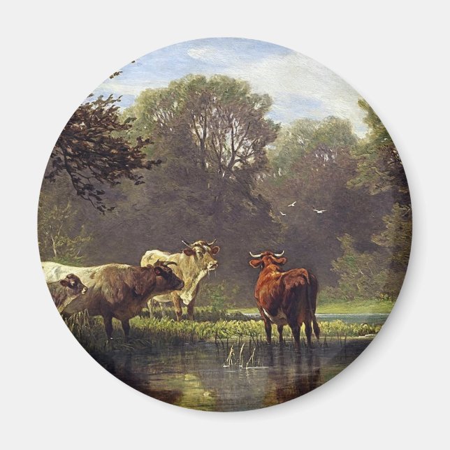 Cattle on the Pond Magnet (Front)