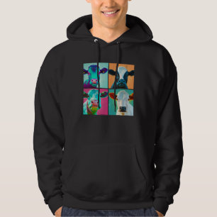 Cattle Pop Illustration Colorful Animal Women Men Hoodie