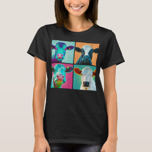 Cattle Pop Illustration Colourful Animal Women Men T-Shirt