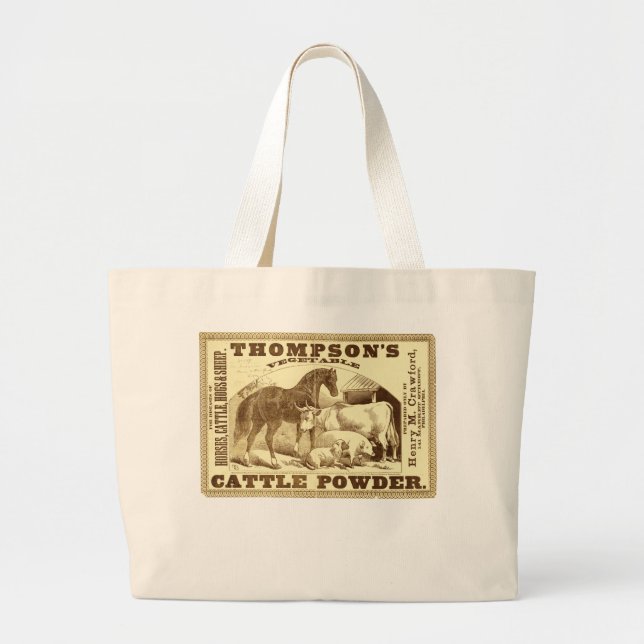 CATTLE POWDER LARGE TOTE BAG (Front)