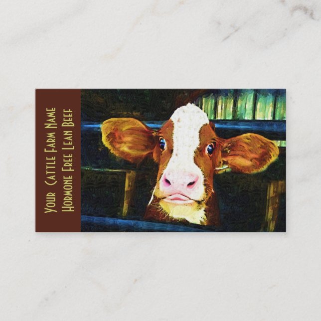 Cattle Ranch Veal Funny Cow Business Card (Front)