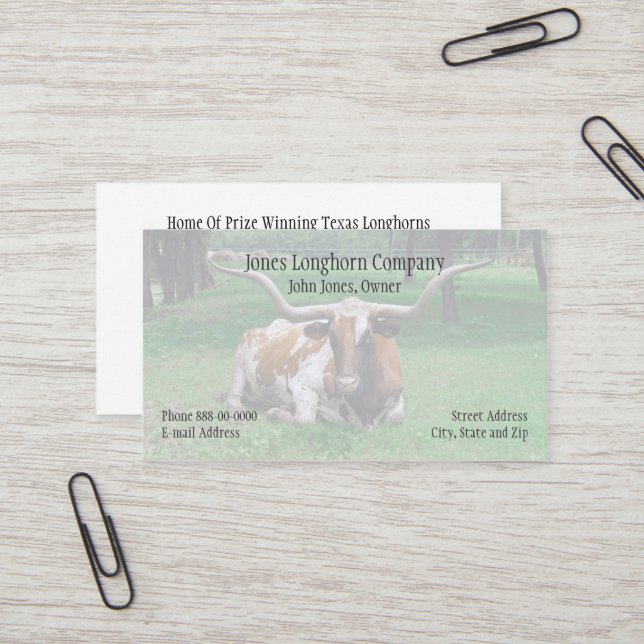Cattle Rancher Farmer  Business Card (Front/Back In Situ)