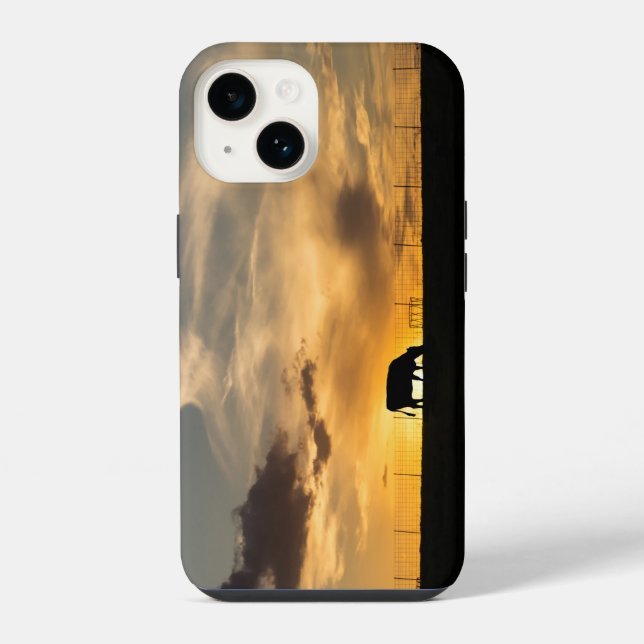 Cattle Sunset Silhouette iPhone Case (Back)