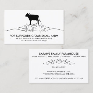 Cattle Vet Thank You Business Card