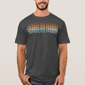 Cattle Vintage Cow Charolais Farmer T-Shirt