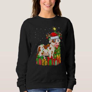 Cattle  Xmas Holiday Santa Cattle Christmas Tree Sweatshirt