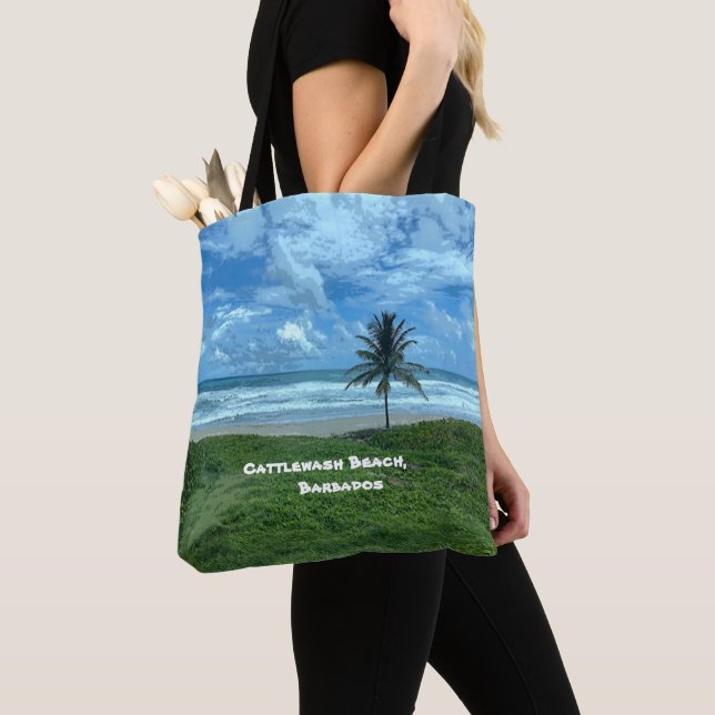 Cattlewash Beach, Barbados Tote Bag (Close Up)
